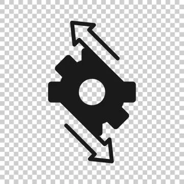 Workflow icon in flat style. Gear effective vector illustration on white isol Illustrazione stock