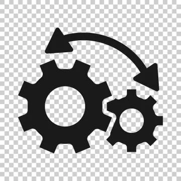Workflow icon in flat style. Gear effective vector illustration on white isol 스톡 일러스트
