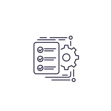 Workflow icon, line vector Stock Illustration