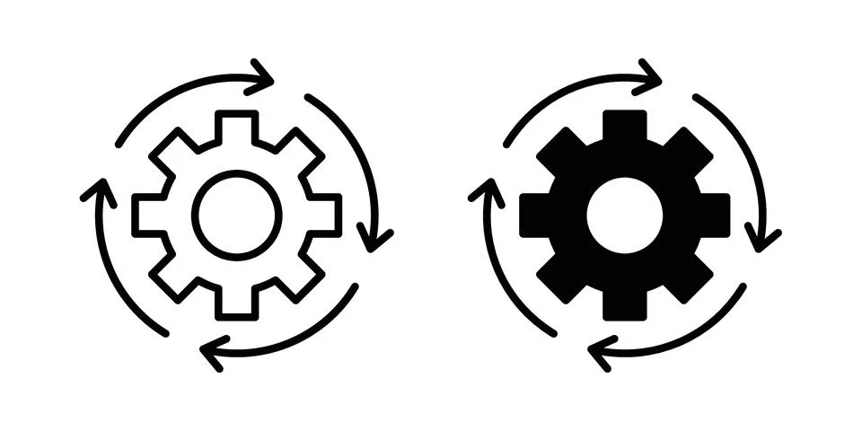 Workflow icon vectors. Illustrations in black 스톡 일러스트