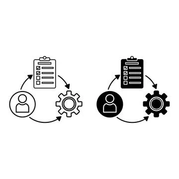 Workflow Icons. Document flow. Vector Icon of Person, Documentation, and Ge.. イラスト素材