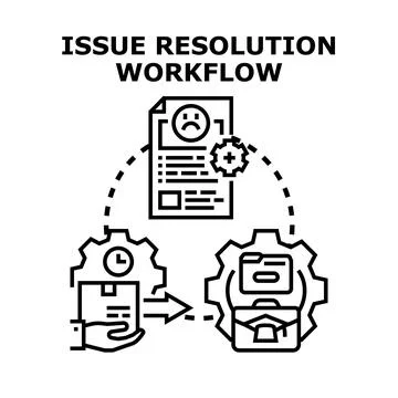 Workflow for identifying and fixing operational problems Stock Illustration