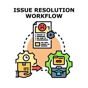 Workflow for identifying and fixing operational problems Illustrazione stock