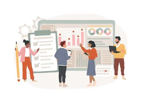 Workflow isolated concept vector illustration. 스톡 일러스트