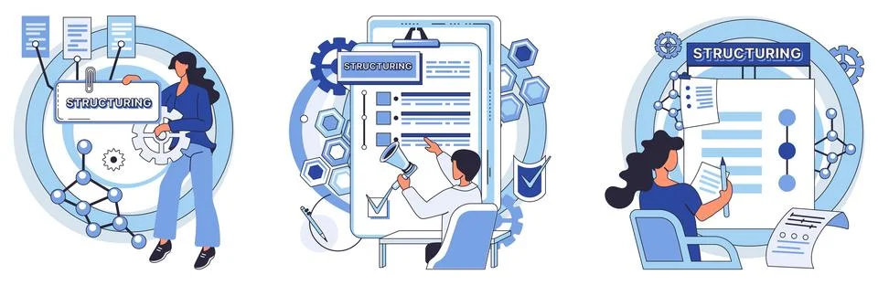 Workflow. The key to successful project management is efficient workflow Stockillustratie