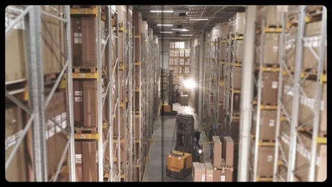 Workflow in a large modern warehouse. Several shots from a modern warehouse in Stock Footage 289859530