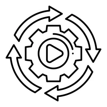 Workflow Line Icon Illustrazione stock
