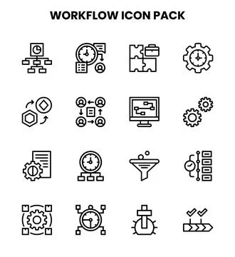 Workflow Line Scalable Icons Pack Illustrazione stock