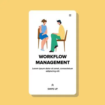Workflow Management And Planning Process Vector Illustrazione stock