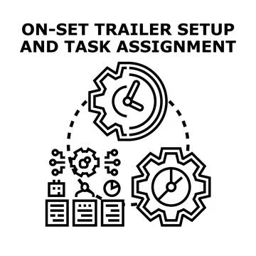 Workflow management assigning tasks and optimizing processes 库存插图
