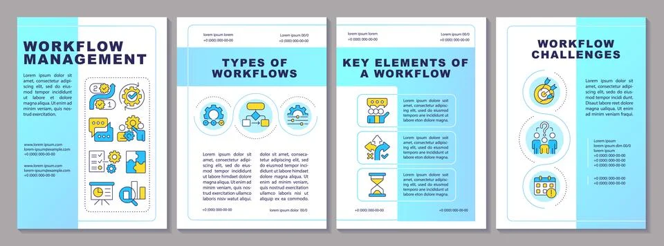 Workflow management brochure layout Stock Illustration