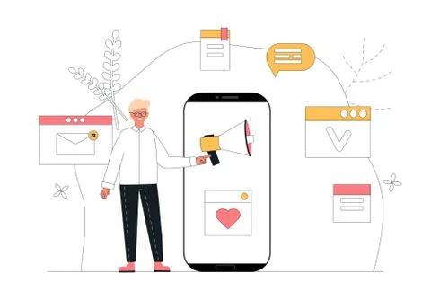 Workflow management business concept vector illustration. Content manager Stock Illustration