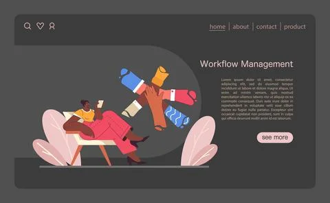 Workflow management concept. Flat vector illustration Stock Illustration