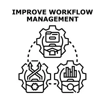 Workflow management improvement concept creating efficient business processes Ilustração Stock