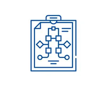 Workflow management line icon concept. Workflow management flat vector symbol Illustrazione stock