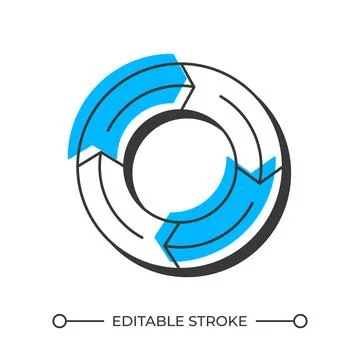 Workflow management offset shadow line icon Stock Illustration