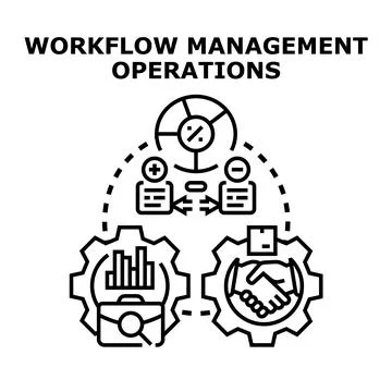 Workflow management operations concept presenting business processes イラスト素材