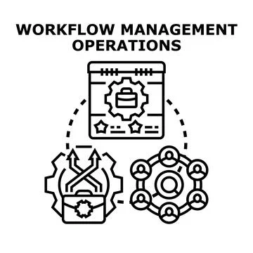 Workflow management operations planning and optimization Stock Illustration