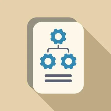 Workflow management system managing interconnected gears optimizing processes Stock Illustration