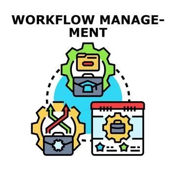 Workflow management system optimizing business processes Illustrazione stock