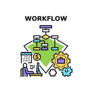 Workflow Manager Vector Concept Color Illustration Stock Illustration