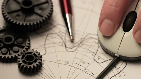 A workflow of modeling machine parts on a computer 库存影片 231754404