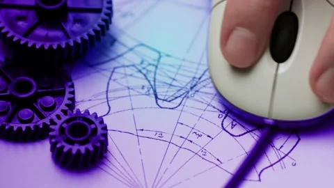 A workflow of modeling machine parts on a computer 库存影片 231754549