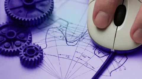 A workflow of modeling machine parts on a computer Stock Footage 231754621
