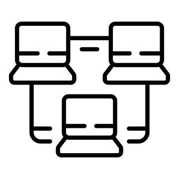 Workflow network icon outline vector. Work process Stock Illustration