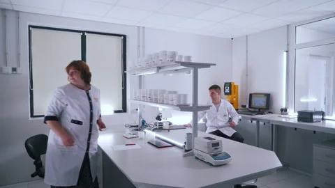 Workflow in a new laboratory Stock Footage 145690518