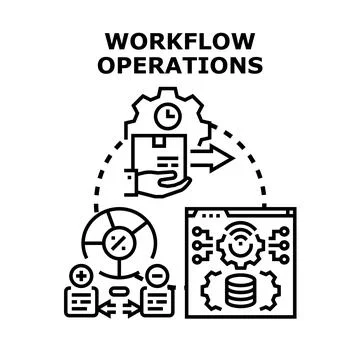Workflow operations process management system development Stock Illustration
