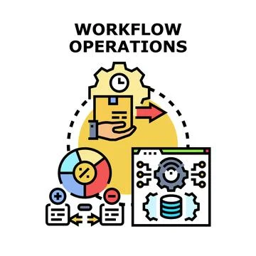 Workflow operations process management system development Stock Illustration