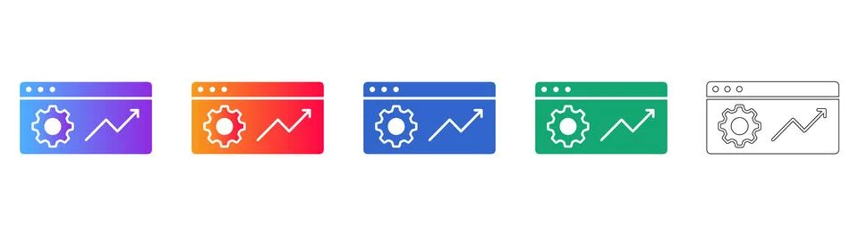 Workflow Optimization and Strategy Icon Set イラスト素材