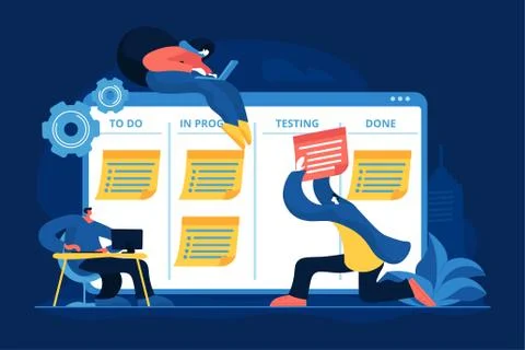 Workflow optimization flat vector illustration Illustrazione stock