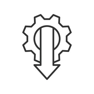 Workflow optimization icon in line design. efficiency, process, arrow 库存插图