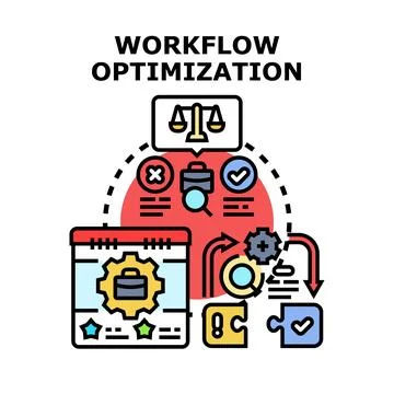 Workflow optimization improving business process management strategy 库存插图