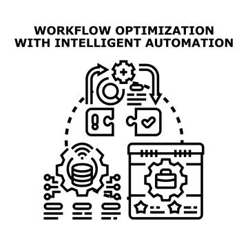 Workflow optimization with intelligent automation implementation process Illustration