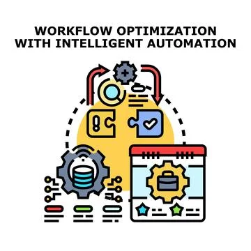 Workflow optimization with intelligent automation implementation process 스톡 일러스트
