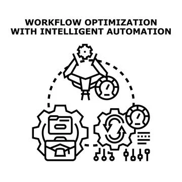 Workflow optimization with intelligent automation vector concept 스톡 일러스트