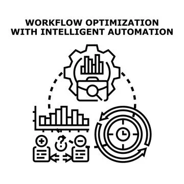 Workflow optimization with intelligent automation vector concept Stock Illustration