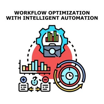 Workflow optimization with intelligent automation vector concept Stock Illustration