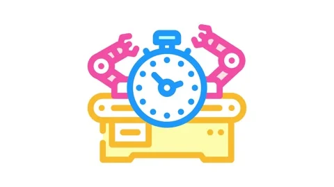 Workflow optimization manufacturing engineer color icon animation 스톡 동영상 327268779