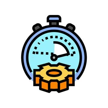 Workflow optimization manufacturing engineer color icon vector illustration Illustrazione stock