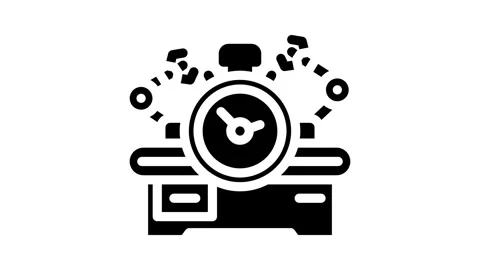 Workflow optimization manufacturing engineer glyph icon animation 스톡 동영상 326744470