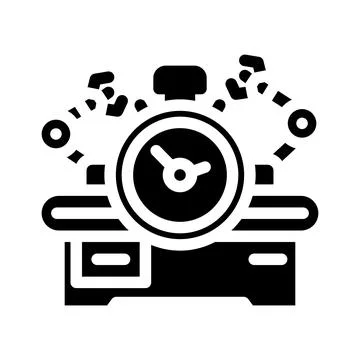 Workflow optimization manufacturing engineer glyph icon vector illustration Ilustración de archivo
