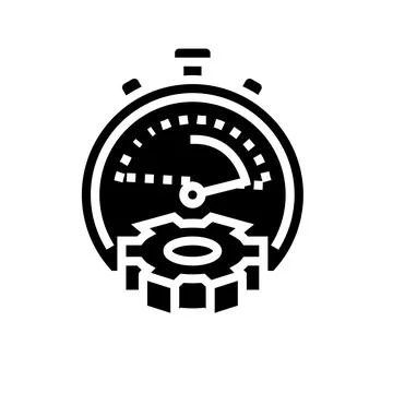 Workflow optimization manufacturing engineer glyph icon vector illustration Illustrazione stock