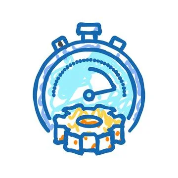 Workflow optimization manufacturing engineer icon doodle illustration Stock Illustration