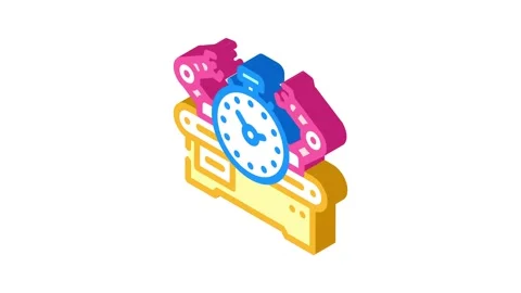 Workflow optimization manufacturing engineer isometric icon animation Stock Footage 327291694