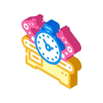 Workflow optimization manufacturing engineer isometric icon vector illustration Stock Illustration