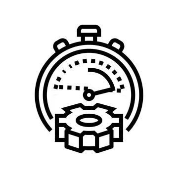 Workflow optimization manufacturing engineer line icon vector illustration Stock Illustration